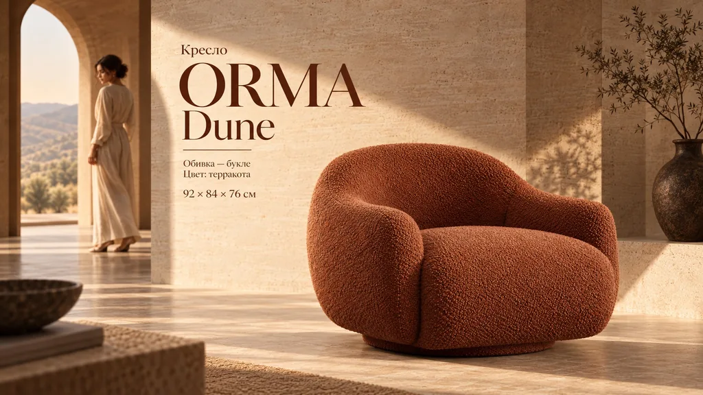Креатив кресла ORMA Dune, 16:9 — Telegram Ads, 1280×720
